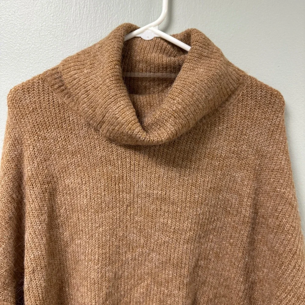 Wild Fable Brown Cowl‎ Neck Oversized Knit Sweater XL Cropped Pullover Cozy